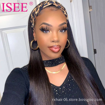 Top Selling Wholesale Price Straight Human Hair Headband Wigs Cheap Machine Made Non Lace Glueless Wig On Sale